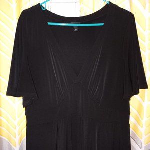 Formal Black Drape Midi Dress